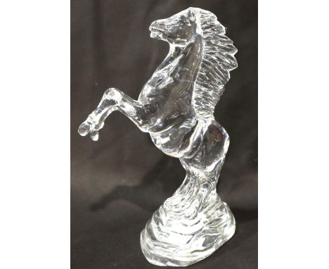 Waterford; a crystal figure of a rearing horse, H: 23 cm. No cracks, chips or visible damages. P&amp;P Group 3 (£25+VAT for t