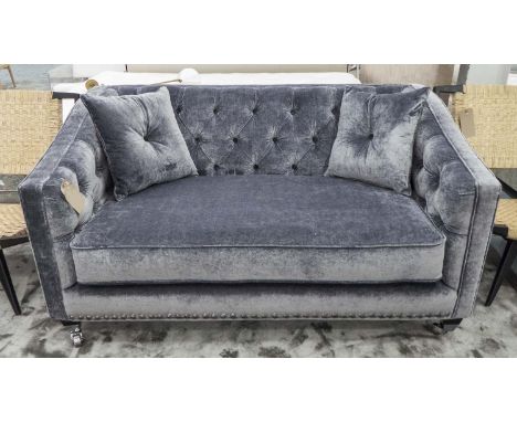 SOFA, Marc Nicholas Brawstier, buttoned velvet finish, 154cm x 91cm x 82cm H.
