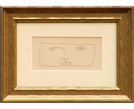 PABLO PICASSO, lithograph visage,edition:1000, 9cm x 18cm, framed and glazed.