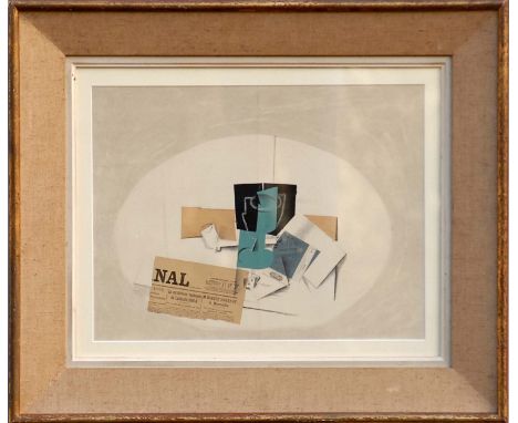 GEORGES BRAQUE 'Papiers collé', lithograph printed by Maeght, 1963.