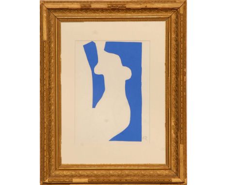 HENRI MATISSE 'Blue nude', lithograph after gouache decoupee, 1954, printed by Mourlot freres, 35cm x 25cm, framed and glazed