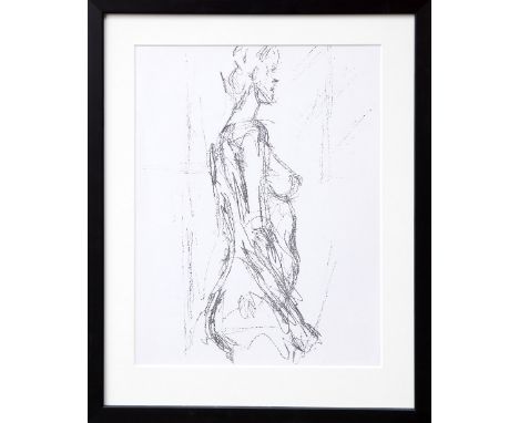 ALBERTO GIACOMETTI, 'Nude in Profile', lithograph, 1961, 31cm x 28cm. 