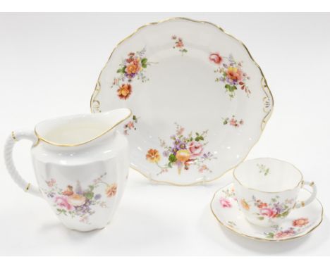 A box of Royal Crown Derby 'Posies' including a part tea service, napkin rings, etc