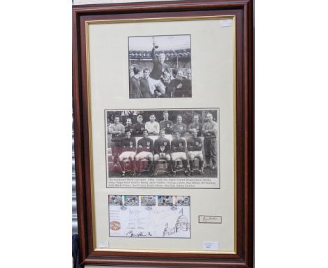 'Heroes of 1966 England World Cup Winner', a framed presentation with squad photograph and ten personally signed players' aut