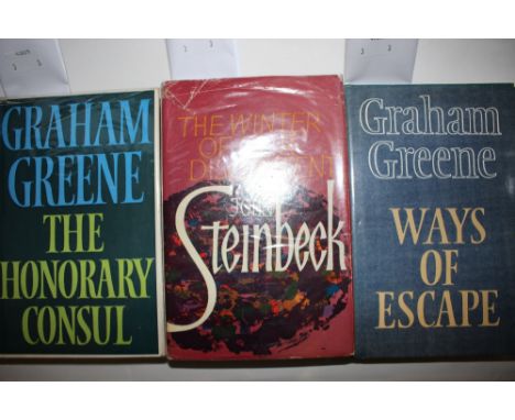 Three novels, comprising Steinbeck, John, 1961, 'The Winter of our Discontent', first edition and first impression, Greene, G