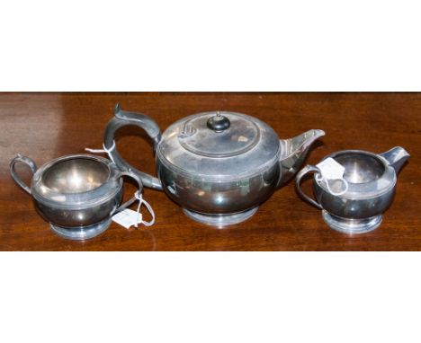 A three piece late 19th Century/early 20th Century silver plated tea service 
