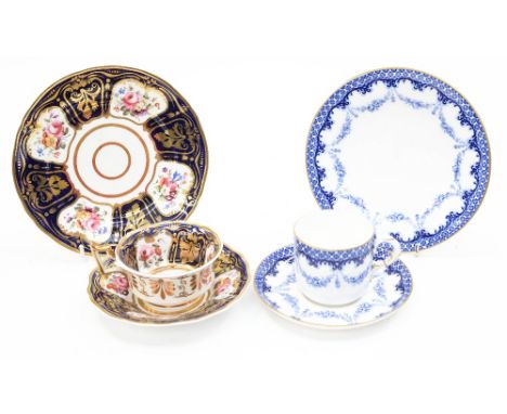 A 19th Century Coalport hand painted teaset, together with a Victorian Royal Worcester teaset 