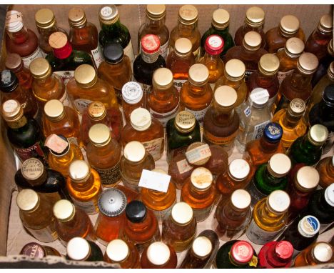 A large quantity of whisky miniatures, including John Browns, Black Douglas, The Beltie, Glen Lindsay, Massacre, Old House, A