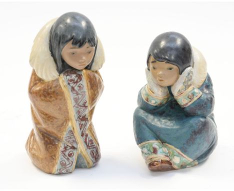 Two Lladro Eskimos, matte finish (2)