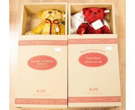 A boxed Steiff 'Andreas' bear, complete with certificate number 938, together with a boxed Steiff 'Burgundy' complete with ce