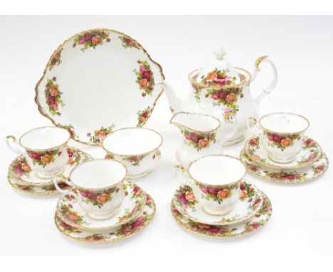 Royal Albert 'Country Roses' tea service with large tea pot etc (16)