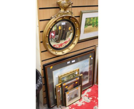 A collection of watercolours, one signed Anthony Waller, tinted lithograph, watercolour 'An English Beauty', pen and wash Reg