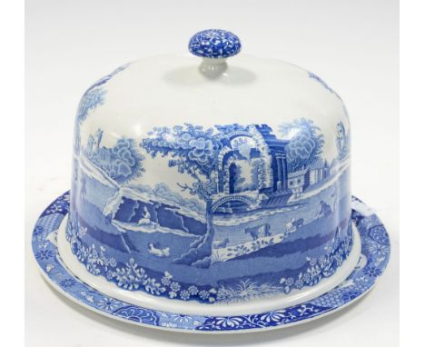 A blue Italian Spode cheese dome