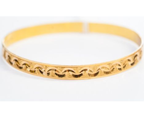 An Asian high carat gold slave bangle, 11.8 grams approx 