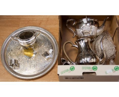 A Walker and Hall EPNS part tea service, with further EPNS items 