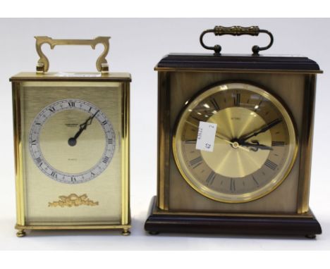A Metamec mantle clock, together with a brass plated quartz mantle clock (2) 