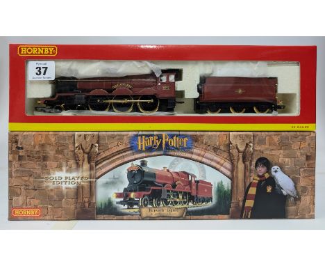 Hornby, 00 gauge, R 2301 - 'Hogwarts Express Locomotive Gold Plated Edition' model locomotive with additional box, boxed.