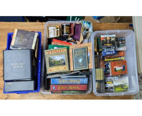 J.R.R. Tolkien, a collection of media and merchandise relating to 'The Lord Of The Rings' series, to include CD's, audio read