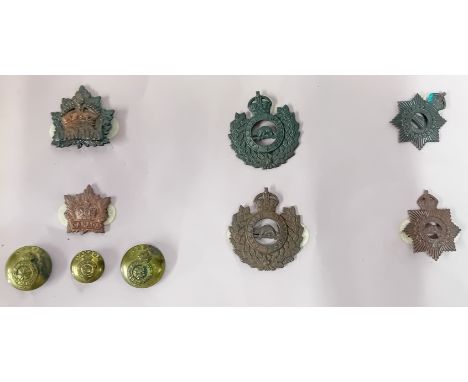 A collection of 20th Canadian century cap badges, to include a Canadian Engineers, Canadian Army Service Corps, Princess Patr