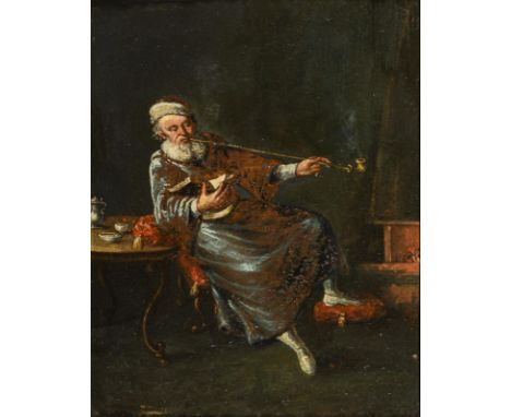                     CHODOWIECKI,             Daniel zugeschrieben(1726 Danzig - 1801 Berlin)    PfeiferaucherÖl/Malkarton. Un