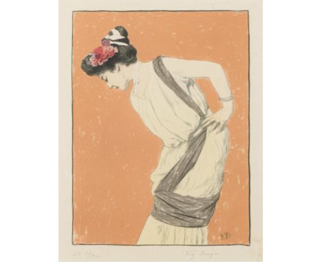                     BURGER,             Fritz(1867 - 1927)    Junge AsiatinFarblithografie. Bleistiftsignatur, im Stein monog