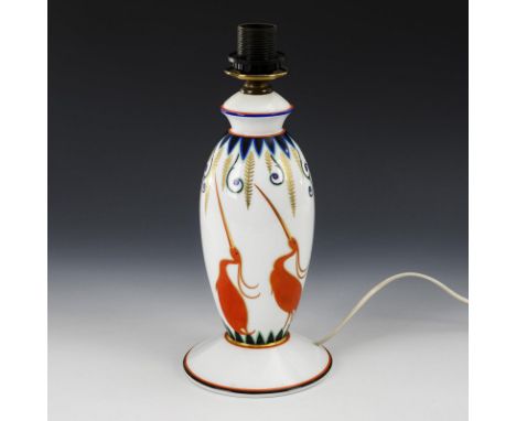 Art-déco-Lampe. Rosenthal. Marke Kunstabteilung Stammwerk Selb, 1928 und Schriftmarke "Kurt Wendler", Malersignatur "Meyer". 