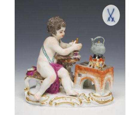 Allegorie-Das Feuer. Meissen. 1975. Modell-Nr. 70656 (alte Form-Nr. C 97). Modell von.  KAENDLER,  Johann Joachim Höhe: 11 cm
