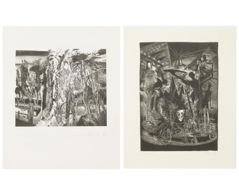                     MÜNZNER,             Rolf(geboren 1942)    2 Blätter: "Narrenkarrussell"; "Imago"Beide mit Bleistiftsigna