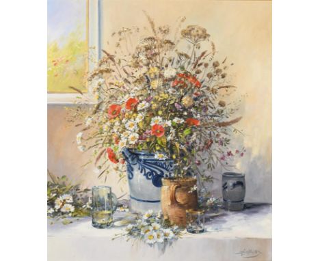                     RAHN,             Detlef(* 1943 Kagel)    WiesenblumenÖl/Leinwand. Rechts unten signiert, verso Widmung v