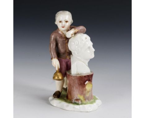 Knabe als Bildhauer. Fürstenberg. F-Marke, um 1820.                     SCHUBERT,             Carl Gottlieb(1730-1808)    Pol