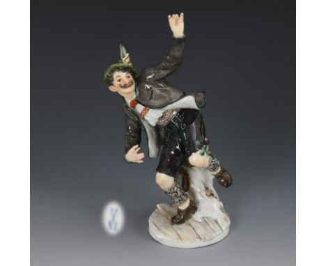 Oberbayrischer Schuhplattler. Meissen. Schwertermarke, 1934-1945, 1. Wahl. Modell-Nr.: Q 190 t. Entwurf: 1897/98.            