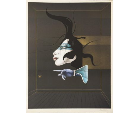                     WUNDERLICH,             Paul (1927 - 2010 )    "Sphinx und Handschuh"Farblithografie. Bleistiftsignatur. 