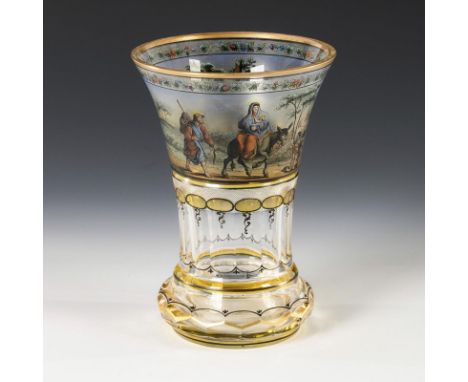 Bildervase "Die Flucht nach Ägypten". Steinschönau. Ende 19. Jh.                     LENHARDT,             Josef (1857 Oberpo