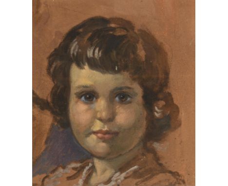             MädchenbildnisÖl/Hartfaser. Unsigniert. Wohl um 1900. Passepartoutausschnitt 27 x 24 cm. Gerahmt & hinter Glas : 