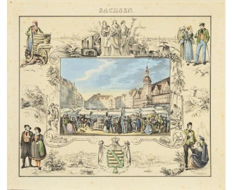             4 sächsische Ansichten            "Erinnerung an die Sächsische Schweitz": Andenkenbild "Ansicht vom großen Winte