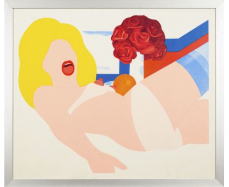   WESSELMANN,  Tom (1931 Cincinnati, Ohio - 2004 New York City) Weiblicher Akt mit RosenFarbsiebdruck. (1964).Gerahmt & hinte