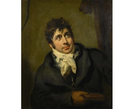             Qualitätvolles HerrenbildnisÖl/Leinwand. Unsigniert, verso als George Henry Harlow bezeichnet. Anfang 19. Jh. 76,