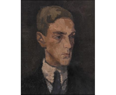             Porträt eines jungen MannesÖl/Malkarton. Unsigniert. 1. H. 20. Jh. 49 x 39 cm. Gerahmt : 61 x 51 cm (beiger Rahme