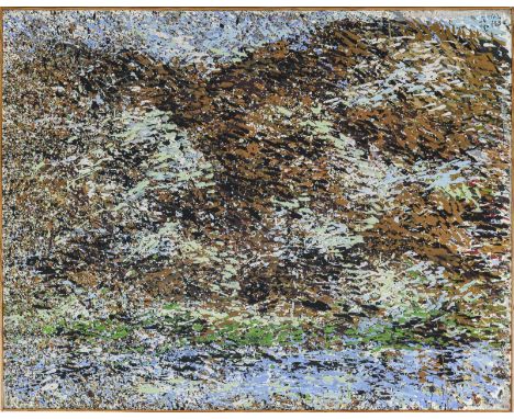                     LEPKE,             Gerda(* 1939 Jena)    "Elblandschaft Dresden im Frühling 1985"Wohl Gouache/Leinwand. R