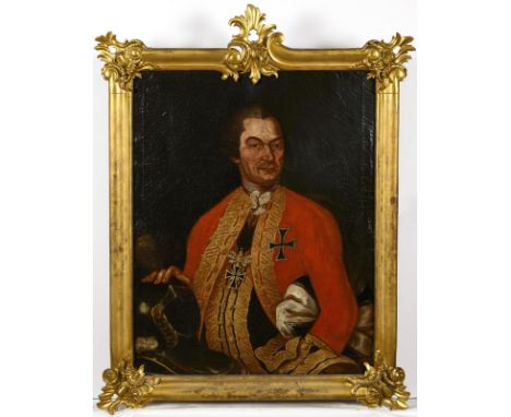             Bildnis Baron Beat Konrad Philipp Friedrich Reuttner von Weyl, im prunkvollen, vergoldeten SchnitzrahmenÖl/Leinwa