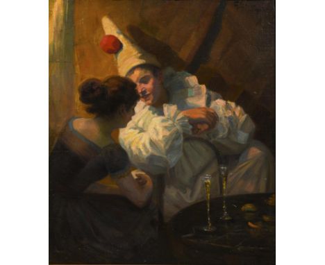                     GEIST,             Carl Friedrich(1870 Reichelsheim - 1931 Bad Wimpfen)    Pierrot und ColumbineÖl/Leinwa
