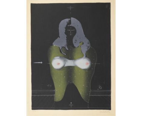                     WUNDERLICH,             Paul(1927 - 2010)    "Cut out für D.B. /2"Farblithografie. Bleistiftsignatur. (19