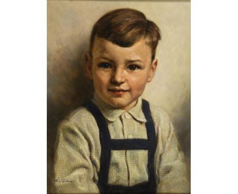             Undeutlich signiert: Bildnis eines JungenÖl/Leinwand. Links unten undeutlich signiert. 1. H. 20. Jh. 41 x 31 cm. 