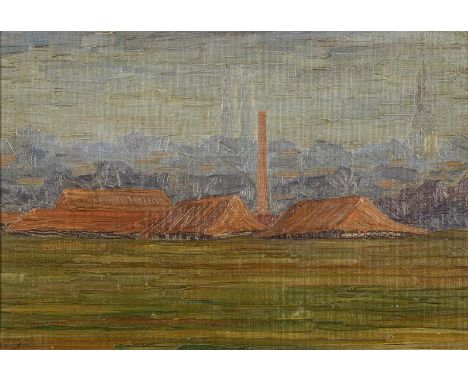                     VIEGENER,             Eberhard(1890 Soest - 1967 Bilme/Soest)    Industrie in SoestÖl/Leinwand/Karton. Li