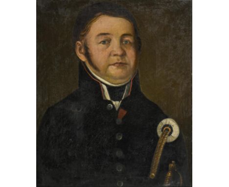             Bildnis eines OffiziersÖl/Leinwand. Unsigniert. 1. H. 19. Jh. 54 x 45,5 cm. Gerahmt : 65,5 x 57 cm (Goldstuckrahm
