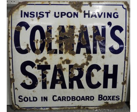 ENAMEL SIGN - COLEMANS STARCH 38X 36' 