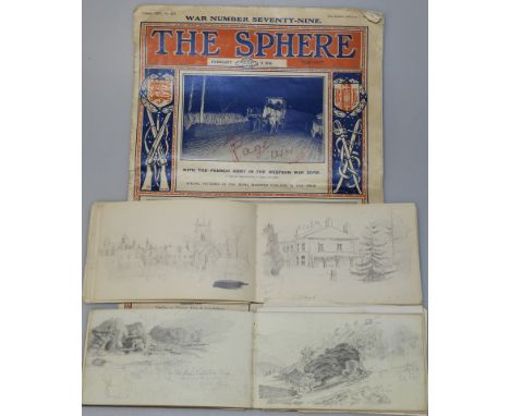 2 ARTISTS SKETCH BOOKS + 1916 EDITION OF THE SPHERE 