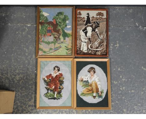 4 SMALL TAPESTRY PICTURES 
