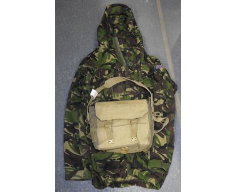 BRITISH ARMY BAG & WEBBING + A CAMMO JACKET 