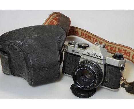 PENTAX ASAHI K1000 CAMERA, 50mm &amp; HANIMEX AUTO ZOOM 85-300mm LENSES